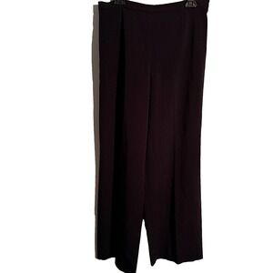 St John Size 10 Black Dress Pants Basic Staple Wide Leg